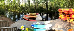 Sit on top and sit inside kayaks, canoes, and stand up paddle boards (SUP) for rental at our boat dock in Sandbridge.